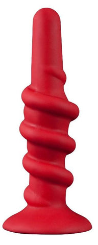 Shove Up 6 Silicone Dong With Suction Cup Red - Butt Plugs