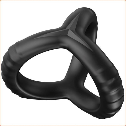 Silicone 3 in 1 Stretchy Cock Ring by BDStyle - Stretchy Cock Rings