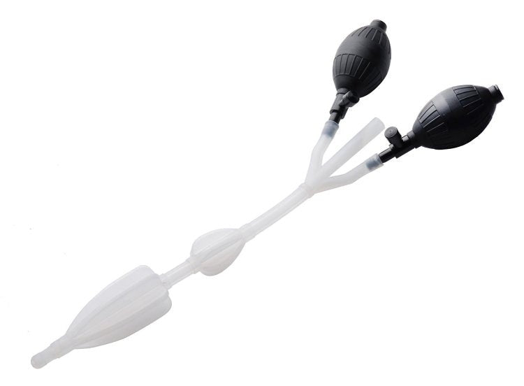 Silicone Anal Catheter with Bulbs - - Anal Cleansing