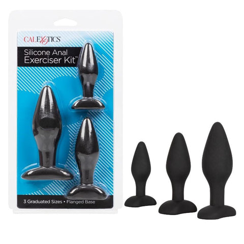 3 Piece Silicone Anal Plug Exerciser Kit - Butt Plugs