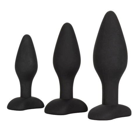 3 Piece Silicone Anal Plug Exerciser Kit - Butt Plugs