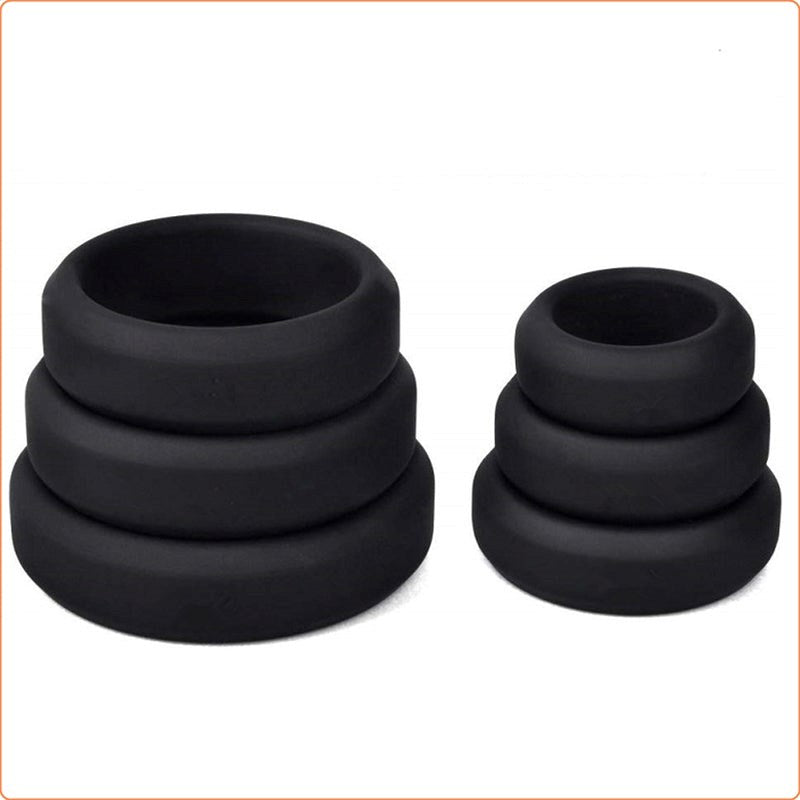 Silicone Cock Ring Set - 6 pcs - - Stretchy Cock Rings