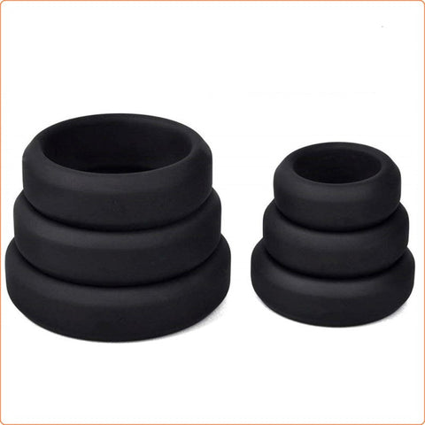 Silicone Cock Ring Set 6 Pieces by BDStyle - Stretchy Cock Rings
