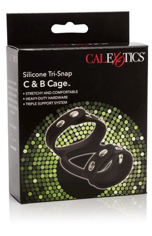 Silicone Tri-Snap C and B Cage by CalExotics - Stretchy Cock Rings