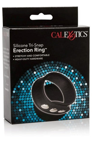 Silicone Tri-Snap Erection Ring by CalExotics - Stretchy Cock Rings