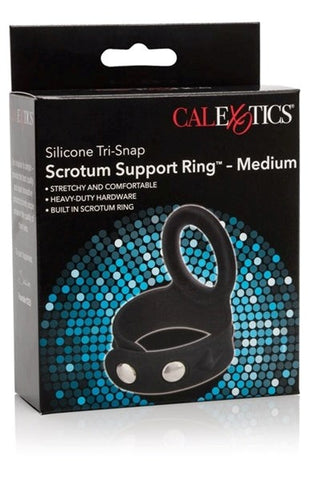 Silicone Tri-Snap Scrotum Support Cock Ring - Cock Rings