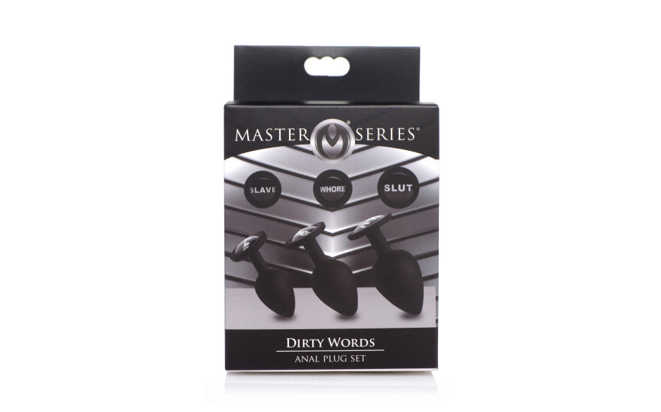 XR Brands Dirty Words 3 Piece Anal Plug Set - Butt Plugs