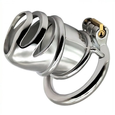 Snub Nose Stainless Steel Chastity Cage by BDStyle - Male Chastity