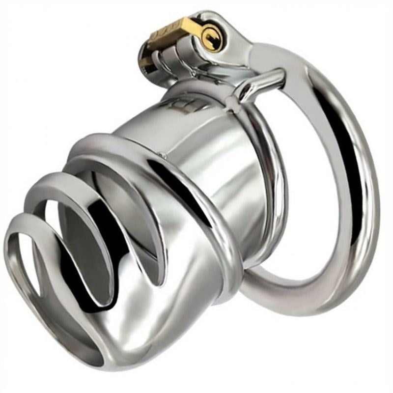 Snub Nose Stainless Steel Chastity Cage - - Male Chastity