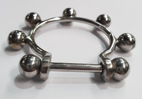 SoGou Frenulum Loop With 7 Barbells by Hell's Couture - Cock Rings