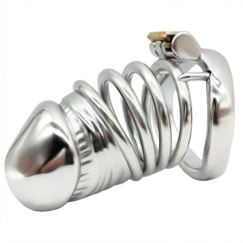 Solid Steel Male Cock Cage Long by BDStyle - Male Chastity