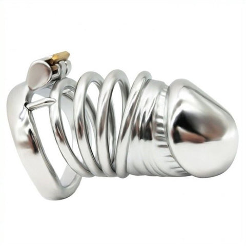 Solid Steel Male Cock Cage Long by BDStyle - Male Chastity