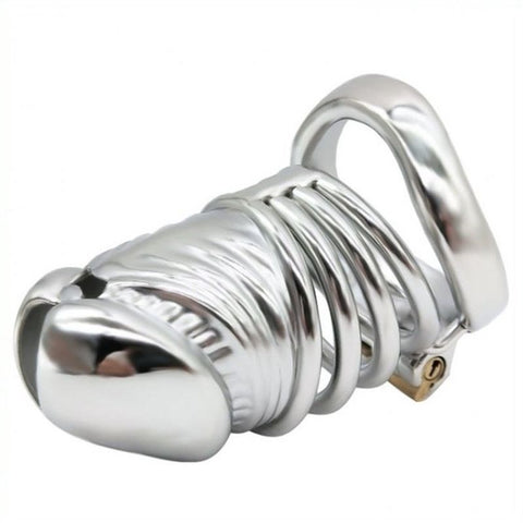 Solid Steel Male Cock Cage Long by BDStyle - Male Chastity