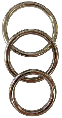 Seamless Metal O-Ring Metal Rings Set of 3 Sizes - Cock Rings