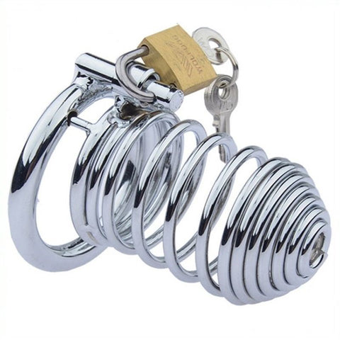 Spring Silicone Stainless Steel Cock Cage by BDStyle - Male Chastity