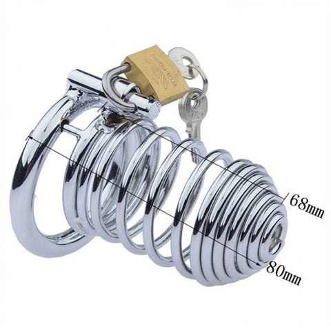 Spring Silicone Stainless Steel Cock Cage by BDStyle - Male Chastity