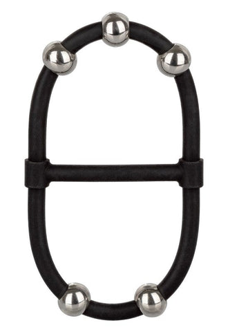 Steel Beaded Dual Silicone Maximizer by CalExotics - Stretchy Cock Rings