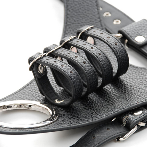 Strict Leather Harness with 4 Penile Straps by BDStyle - Male Chastity