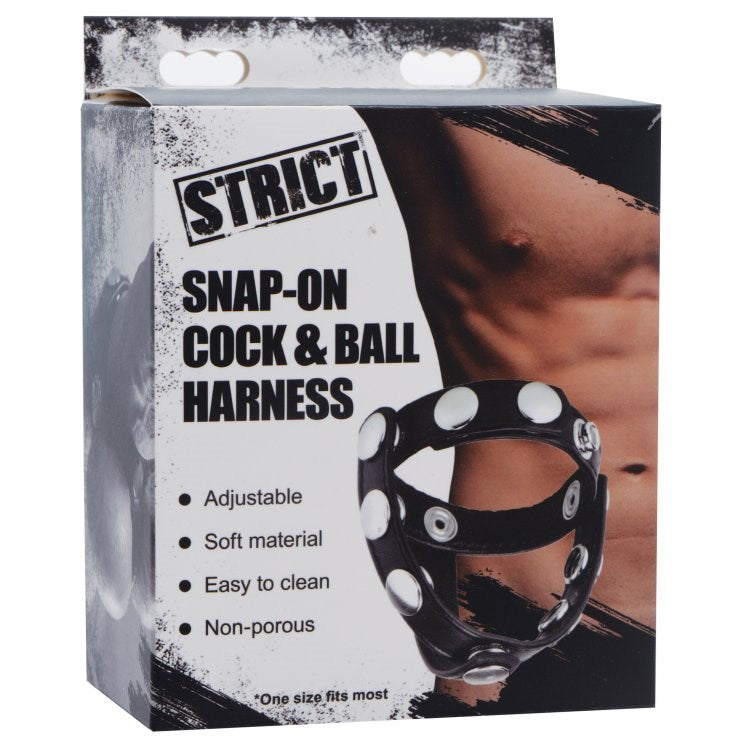 Strict Snap-On Cock And Ball Harness - - Cock Rings