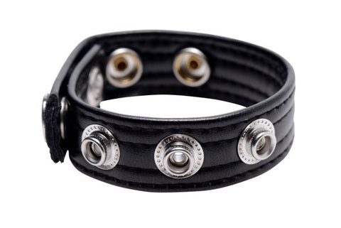 Strict Speed Snap PU Leather Cock Ring by XR Brands - Cock Rings