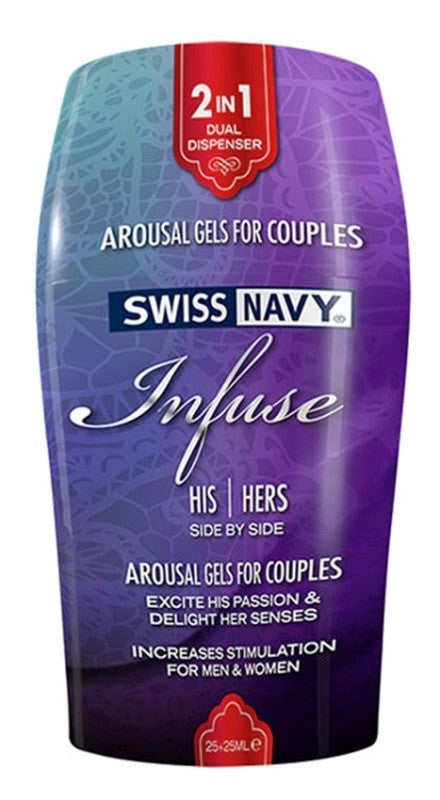 Swiss Navy Infuse 2-In-1 Couple Arousal Gels 50ml - - Delay and Excite Sprays