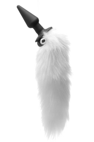 White Fox Tail Vibrating Anal Plug by XR Brands - Butt Plugs