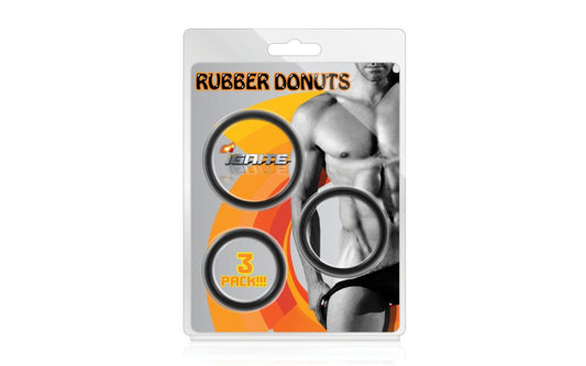 SI Novelties Rubber Donuts 3 Piece Cock Rings
