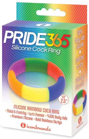 The 9s Pride 365 Rainbow Cockring by Icon Brands - Stretchy Cock Rings