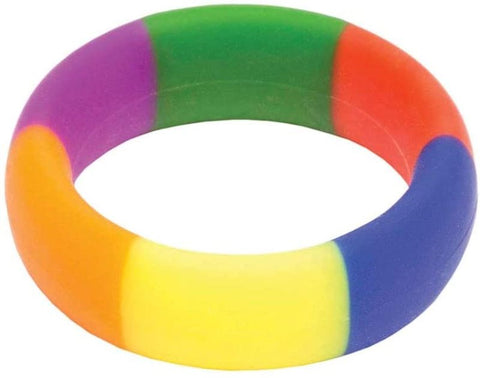 The 9s Pride 365 Rainbow Cockring by Icon Brands - Stretchy Cock Rings