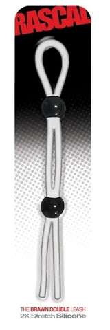 The Brawn Double Silicone Cock Leash by C1R Releasing - Stretchy Cock Rings