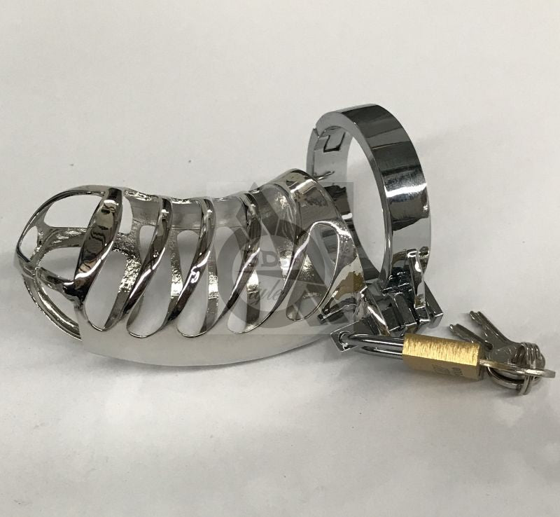 The Protector Ribbed Chastity Device - - Male Chastity