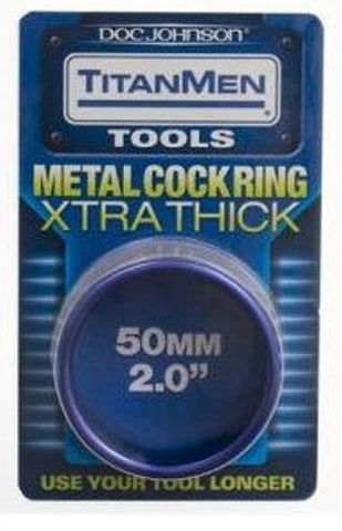 TitanMen Tools Xtra Thick Metal Cock Ring by Doc Johnson - Steel Cock Rings