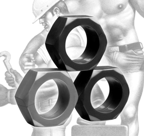 Tom Of Finland 3 Piece Cock Nuts Set by XR Brands - Cock Rings