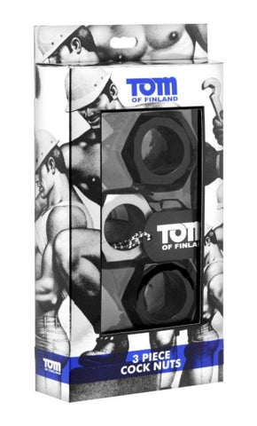 Tom Of Finland 3 Piece Cock Nuts Set by XR Brands - Cock Rings
