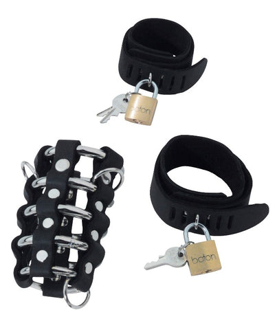 Triple Cock Chastity Combo Set by Spartacus Enterprises - Male Chastity
