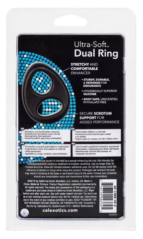 Ultra Soft Stretchy Dual Cock Ring by California Exotics - Stretchy Cock Rings
