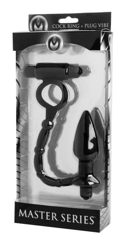 Viaticus Cock Ring With Anal Vibe Plug by XR Brands - Cock Rings
