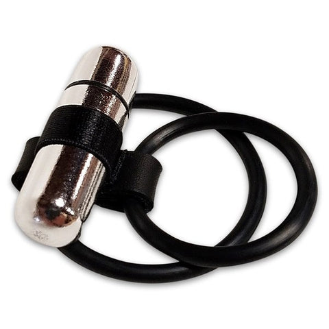Vibrating Dual Nitrile C Ring with Bullet - Vibrating Cock Rings