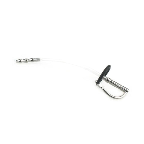 Wee Ribbed Metal & Silicone Flexible Penis Plug by BDStyle - Penis Plugs