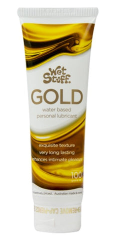 Wet Stuff 100g Tube Water Based Lube Gold by Gel Works - Water Based Lubes