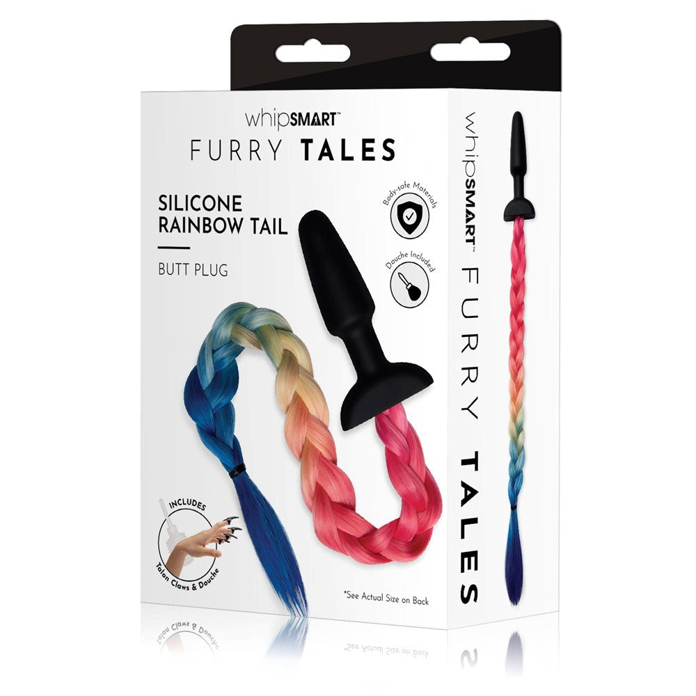 WhipSmart Furry Tales Silicone Rainbow Tail - - Butt Plugs