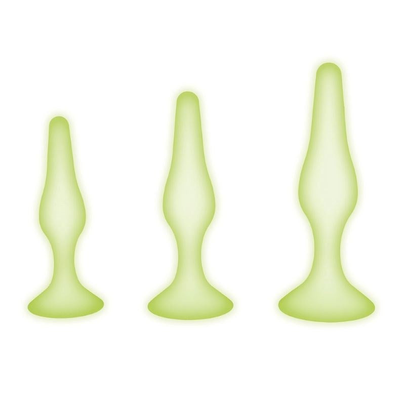 WhipSmart Glow In Dark 3pc Anal Training Kit - - Butt Plugs