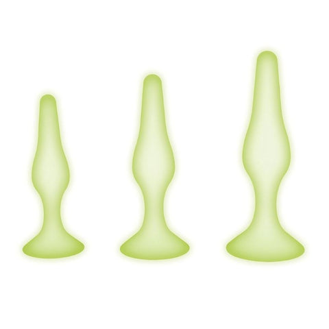 WhipSmart Glow In Dark 3pc Anal Training Kit - Butt Plugs