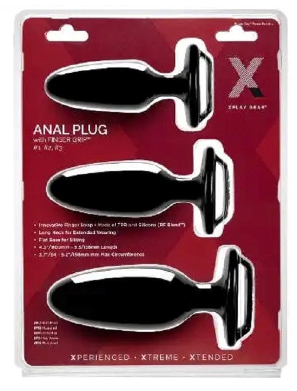 Xplay Anal Plug with Finger Grip Kit - - Anal Dildos