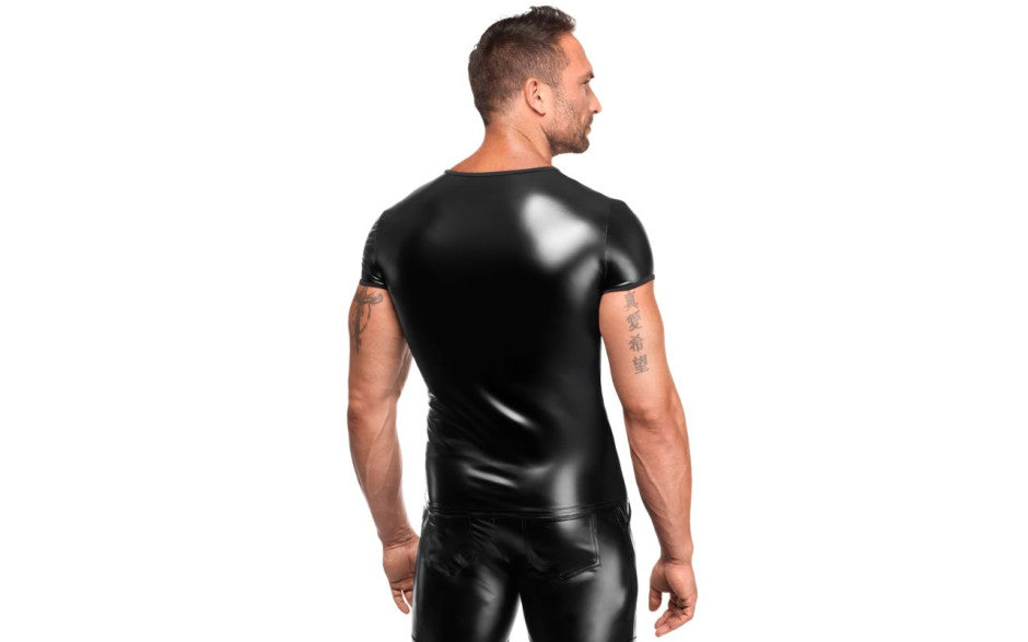 Noir Handmade Elastic Powerwetlook Vexen Tee Black - Mens Briefs And Boxers