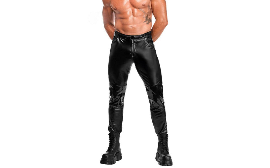 Noir Handmade Rogue Powerwetlook Mens Pants Black - Mens Briefs And Boxers