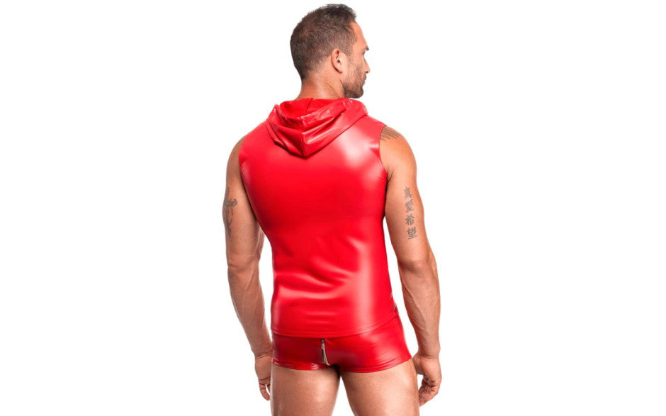 Noir Handmade Red Ignite Male Hooded Vest - Mens Briefs And Boxers