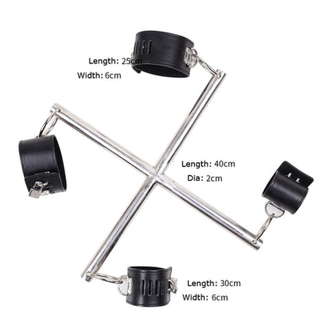 4 Way Leather Bondage Restraint by BDStyle - Spreaders and Hangers