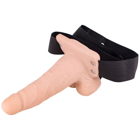 6 Inch Vibration Hollow Waterproof Strap On - Realistic Dildos