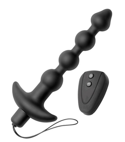 7 Speed Silicone Beaded Anal Vibe by XR Brands - Anal Beads and Balls